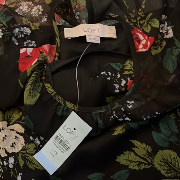 LOFT Floral Dress Petite XXS - Picture 2 of 3